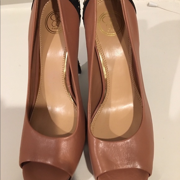 Jessica Simpson cappuccino peeptoe w/studs size 11 - Picture 6 of 6